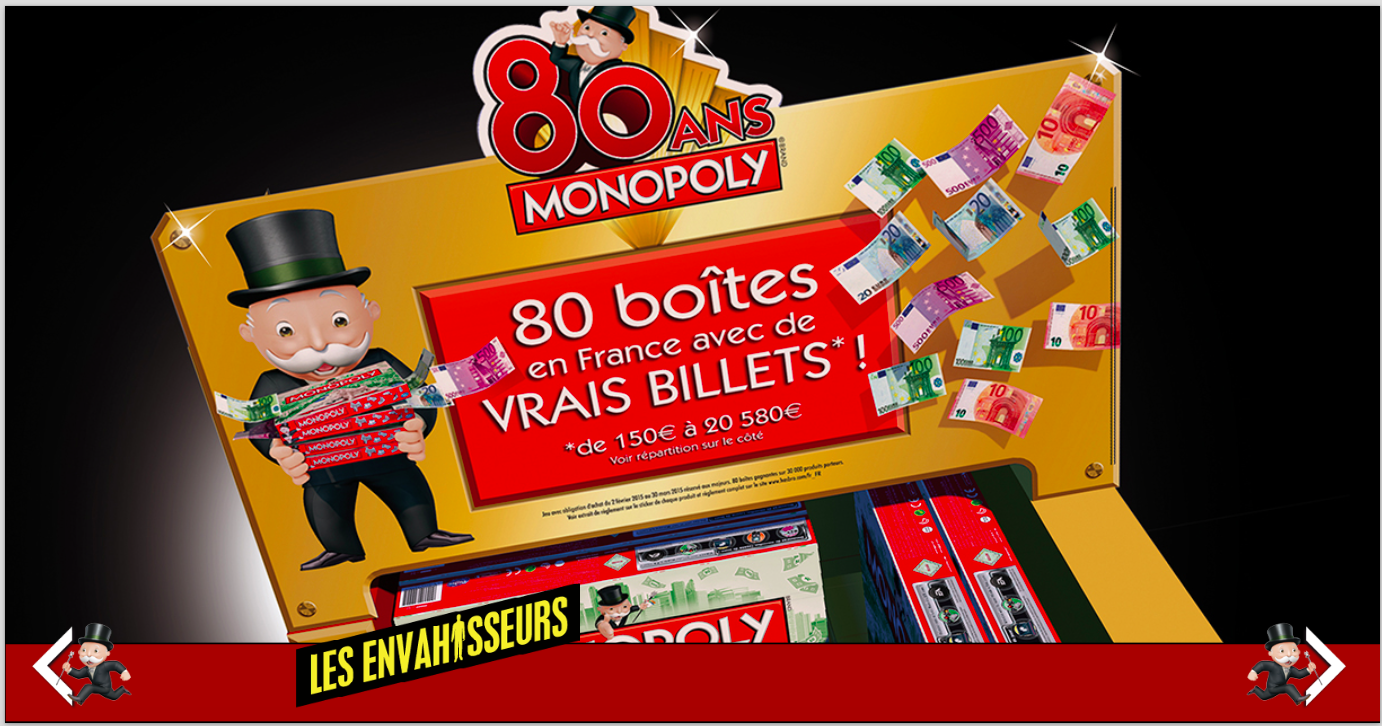 Pour ses 80 ans, Monopoly injecte de vrais billets dans 80 boîtes A vous  de jouer ! 